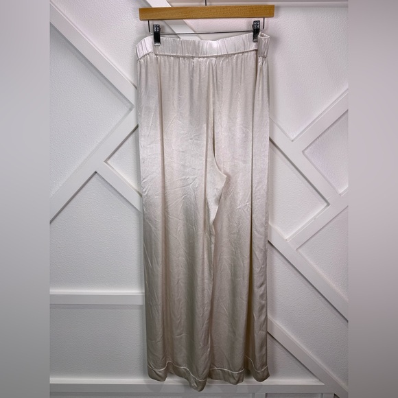 Free People Satin Wide Leg Pants in Ivory - Picture 7 of 14